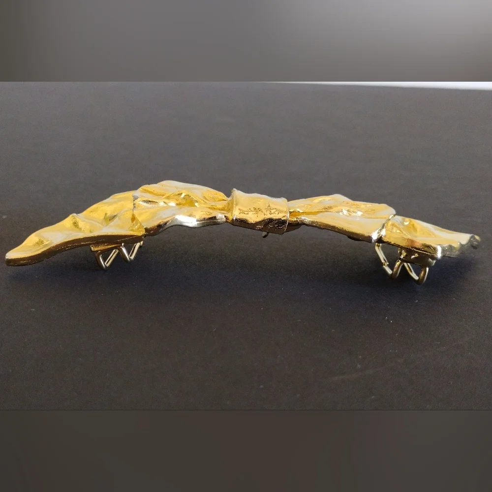 1986 Mimi Di N bow belt buckle gold-plated 2pc